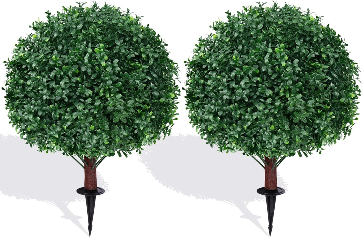 Set of 2 UV Resistant Artificial Boxwood Topiary Balls for Indoor/Outdoor Use