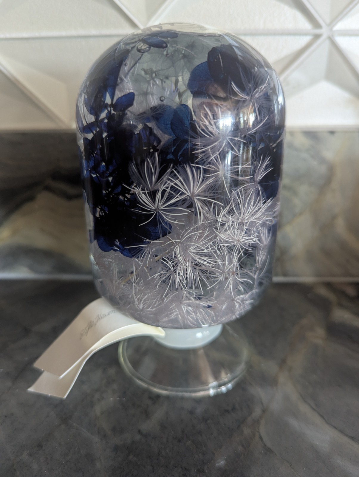 Art Glass Bottle Jieum Pieces of Time Herbarium Floating Botanicals Vintage