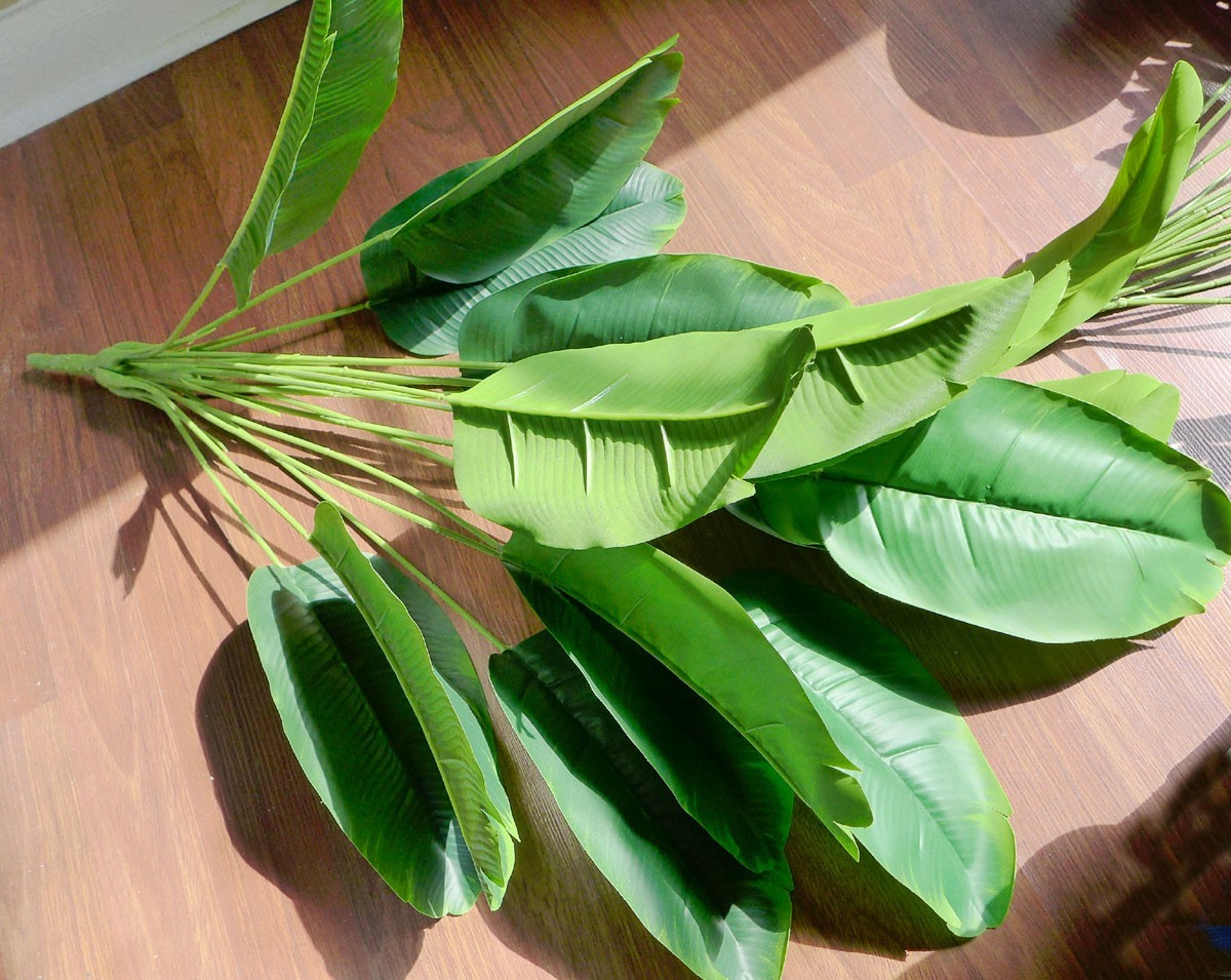 25″ Hight Artificial Tropical Plant Banana Tree (#119) Lifelike 18 Green Leaves