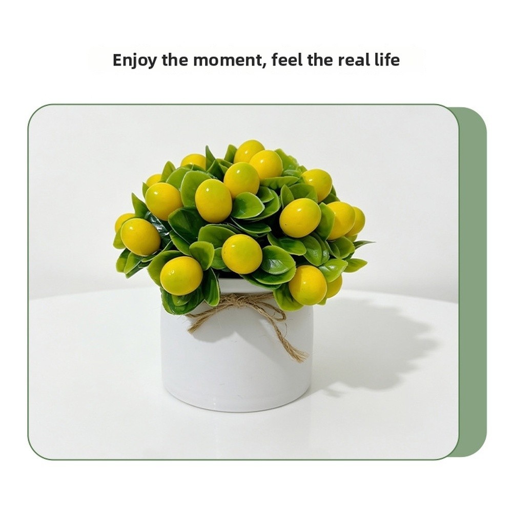 Tabletop Artificial Fruit Bonsai 27 Pcs Potted Plants for Home Office Decor