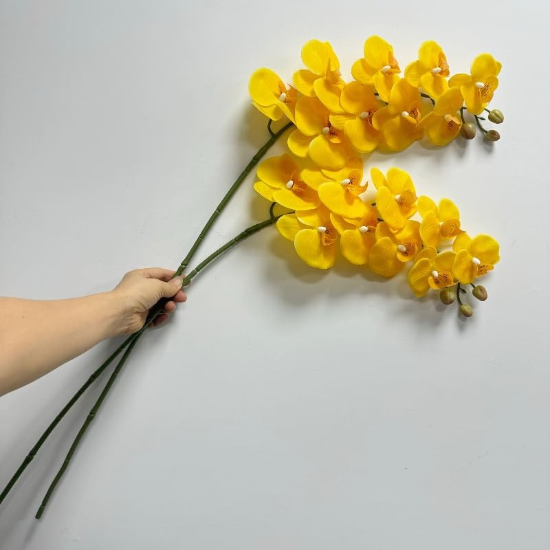 2 Pcs Orchid Stems 38″ Artificial Flowers Real Touch Latex Faux Phalaenopsis …