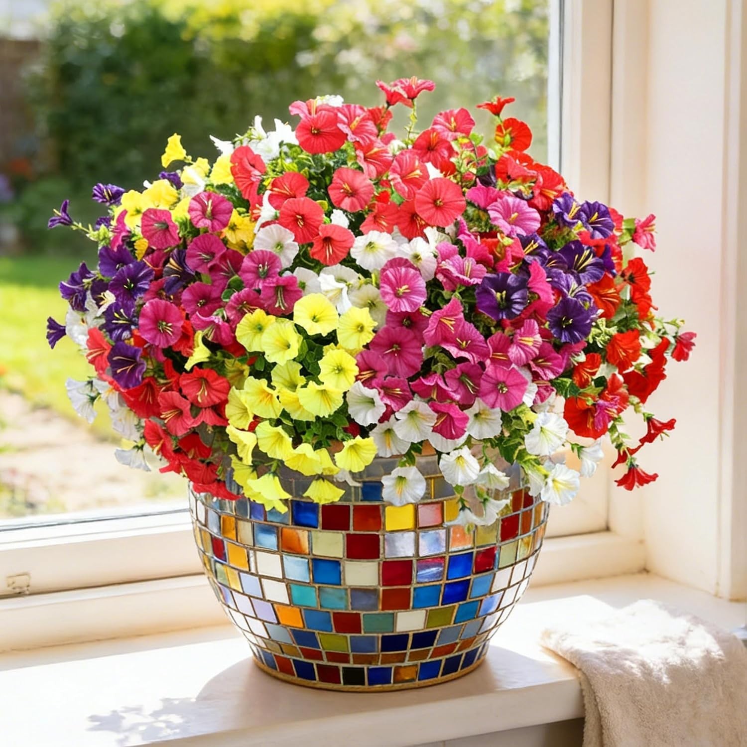 Vibrant UV-Resistant Faux Plants – 12 Bundles for Effortless Outdoor Style