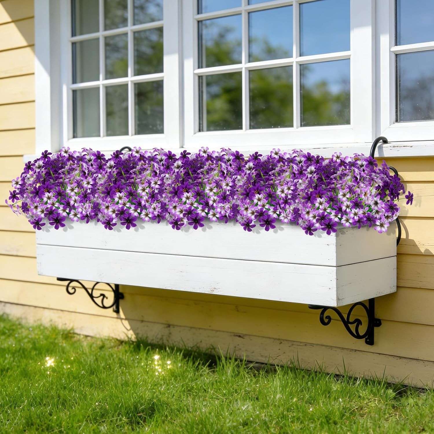 16 Bundles Artificial Flowers, UV Resistant Fake Pansy Silk Flowers, Realisti…