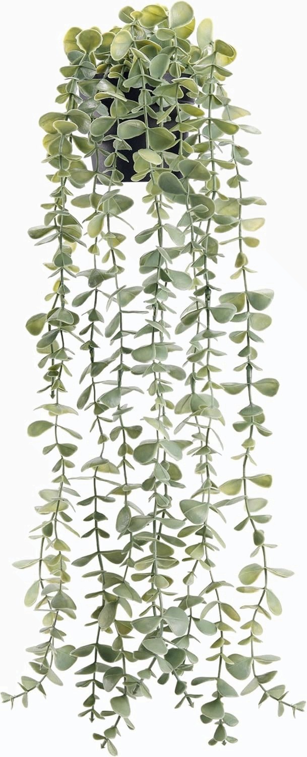 1Pcs Fake Plants Hanging Artificial Potted Faux Eucalyptus Plants for Modern Boh