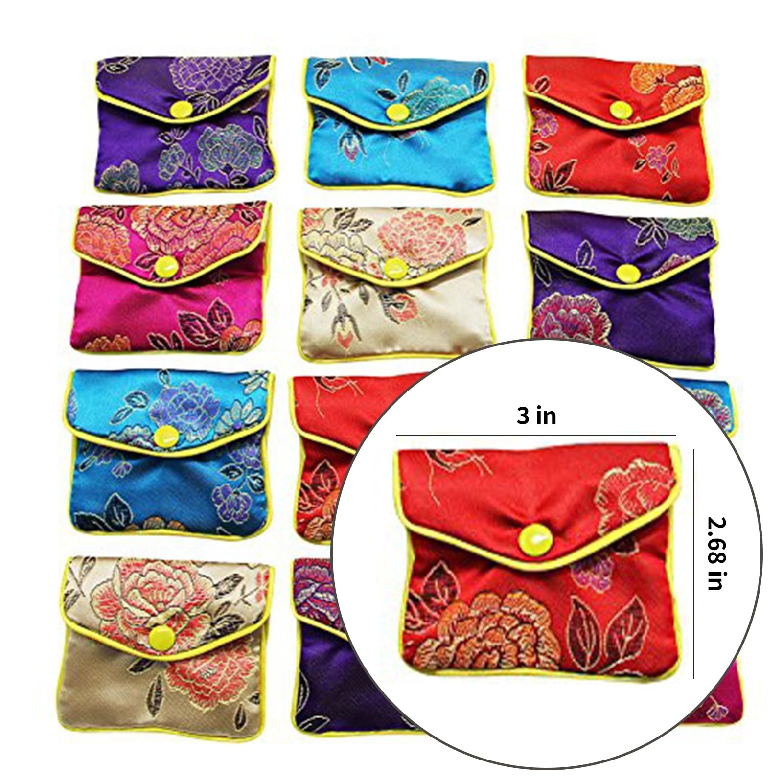 MorTime Jewellery Jewelry Silk Purse Pouch Gift Small, [Multiple Colors]