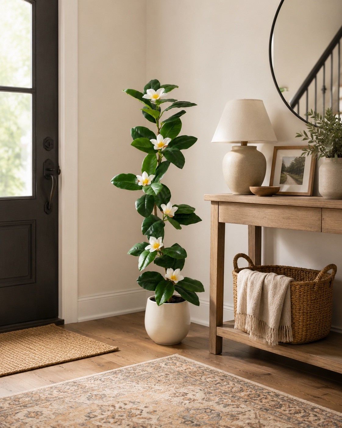 4’ Artificial Minimalist Magnolia Tree in Decorative Planter
