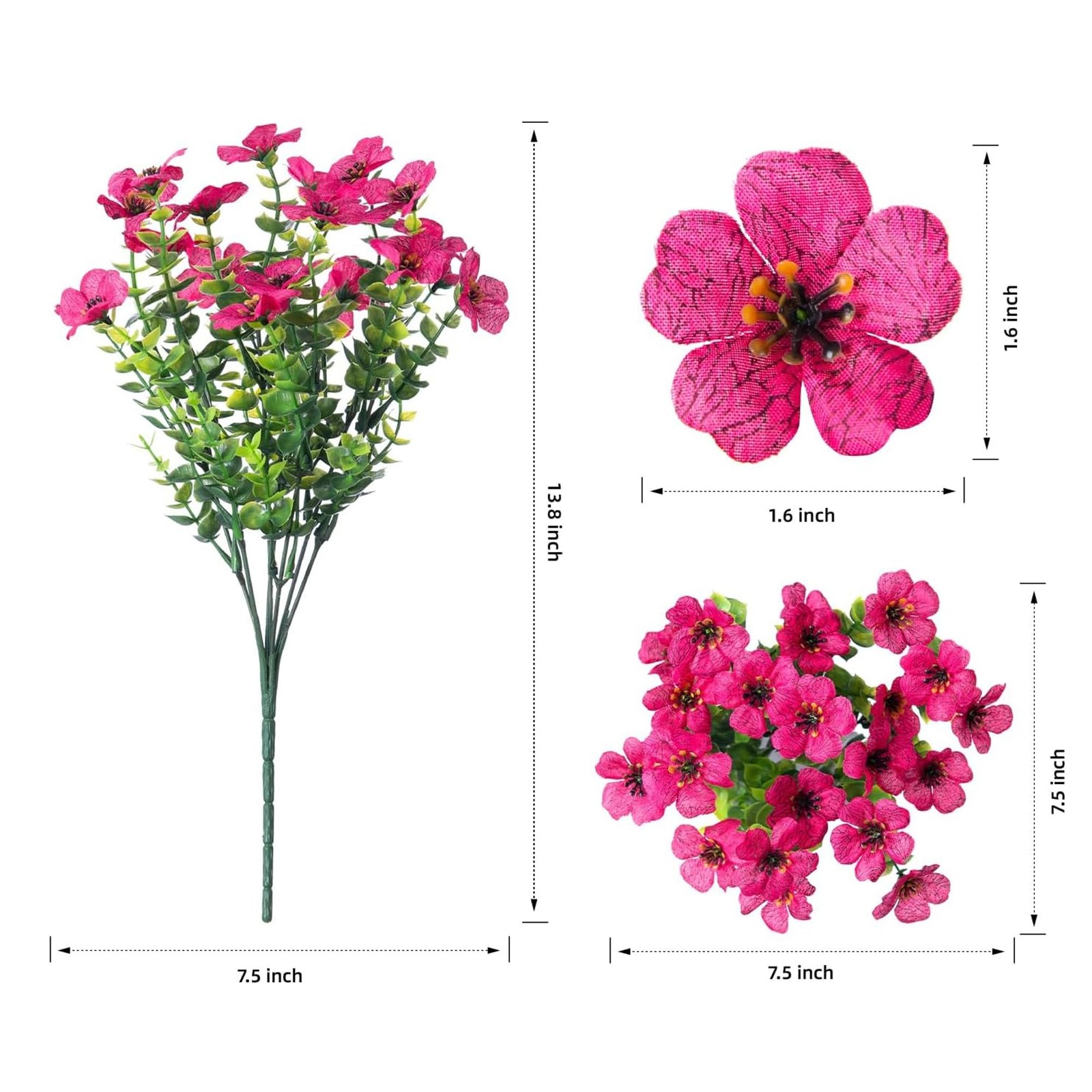 HyeFlora Artificial Flowers for Outdoor Indoor Garden Home Decoration, Faux F…