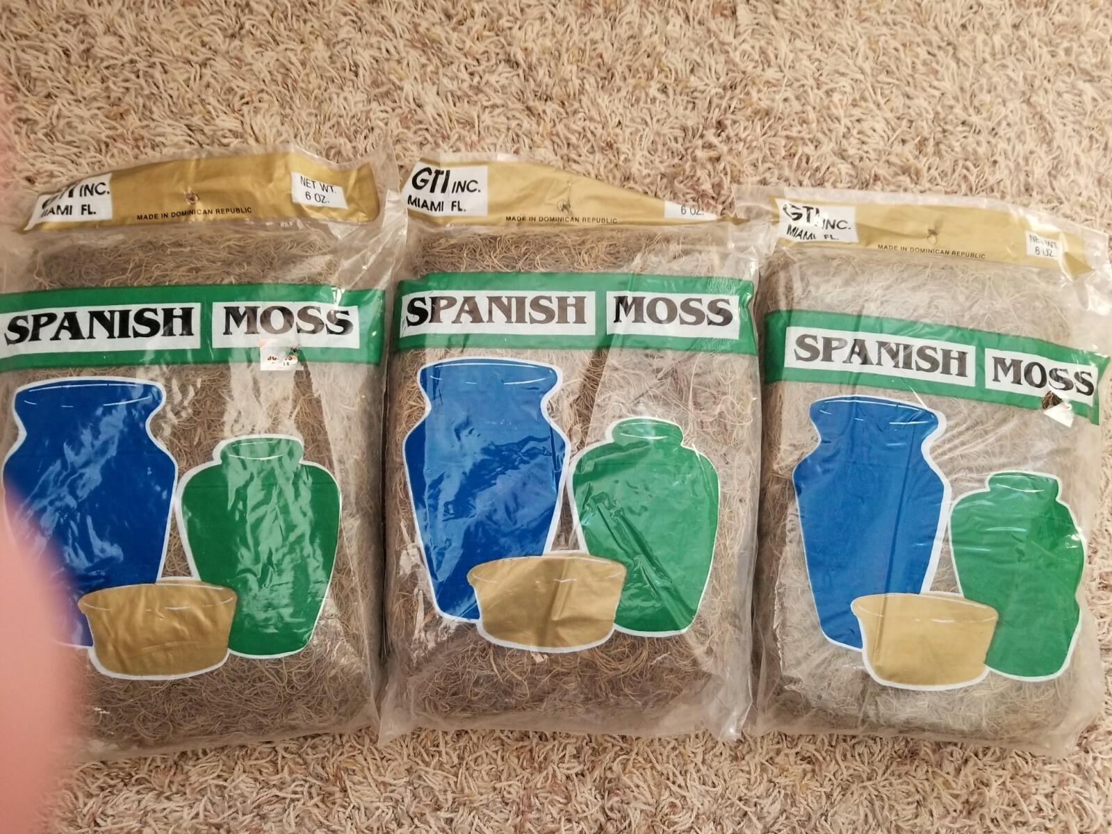 3 – 6 Oz. Bags Natural Spanish Moss Brown Potted Plants Terrariums Crafts Decor