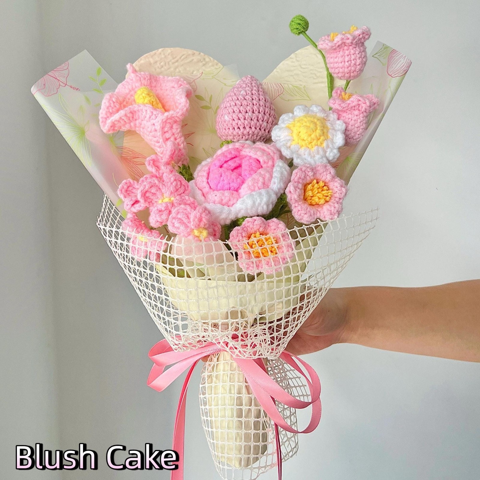 Purple Crochet Flower Bouquet Birthday Mother’s Day Mom Keepsake Flowers Gift