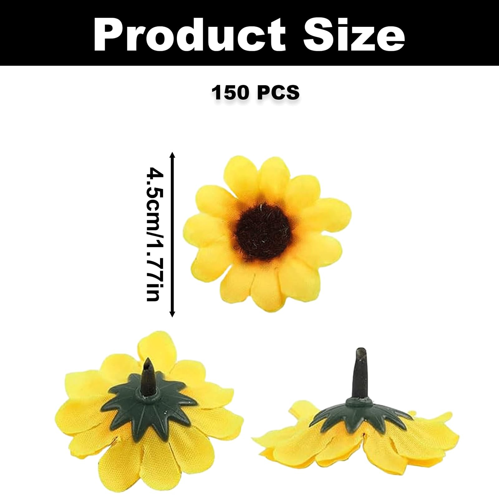 Mimalexin 150PCS Artificial Sunflowers, Mini Fabric Flower Heads, Mini Fake D…