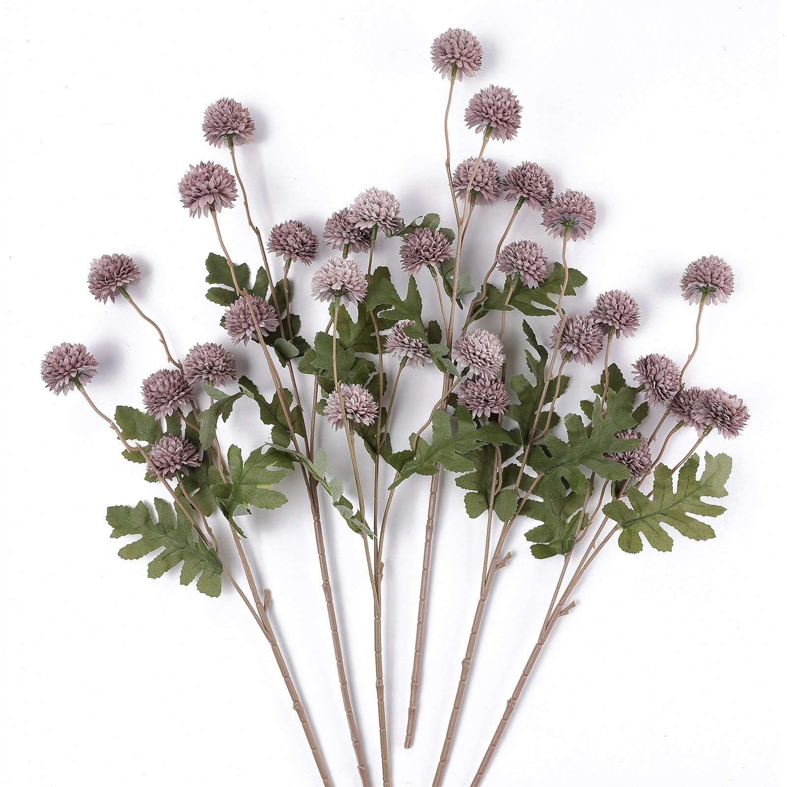 6Pcs Fake Silk Pompon Mum Artificial Flowers Bulk Small Faux Chrysanthemums w…