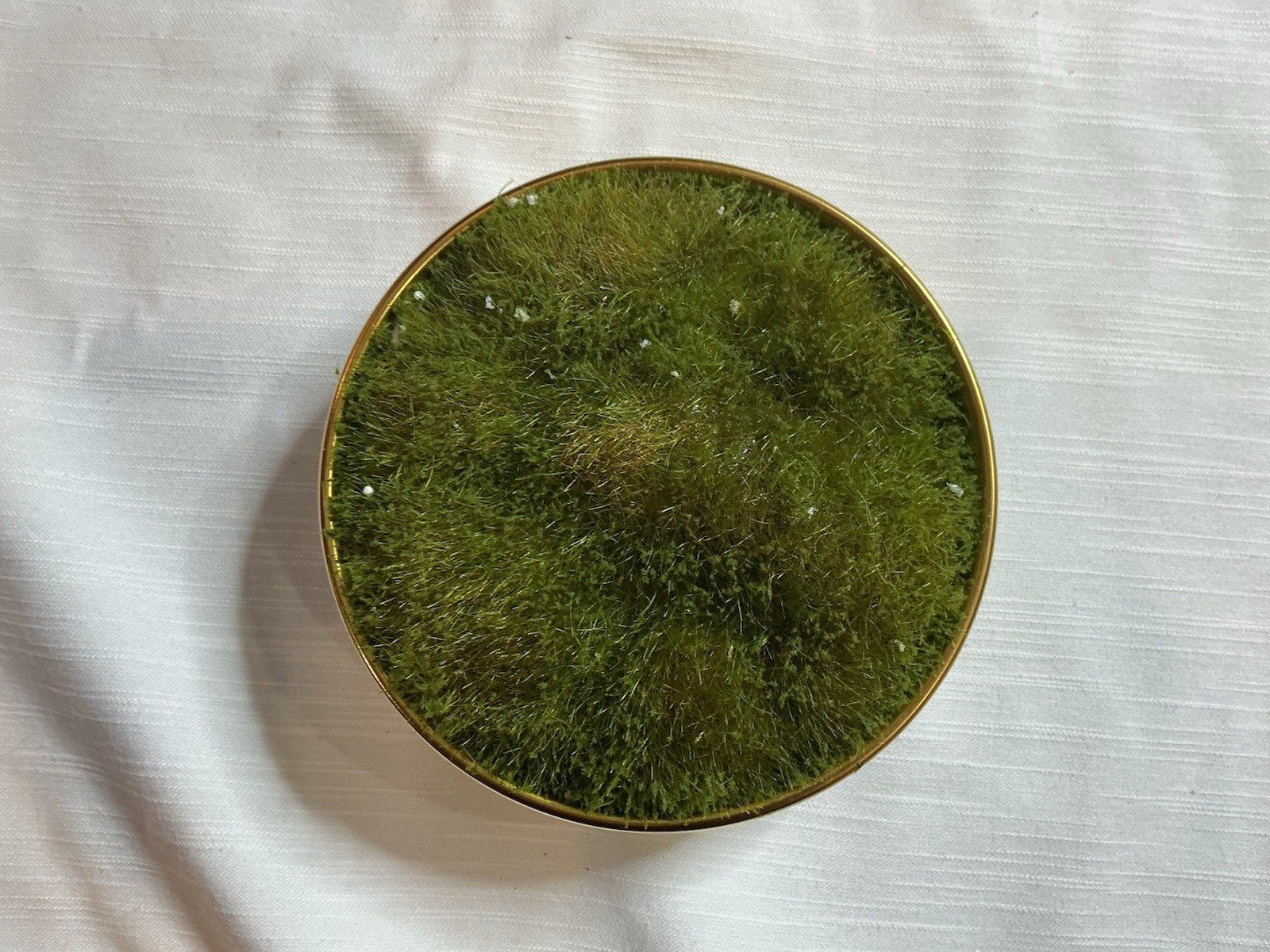 Threshold Faux Artificial Floral Decor Moss in Gold Ceramic Bowl Tabletop Plant