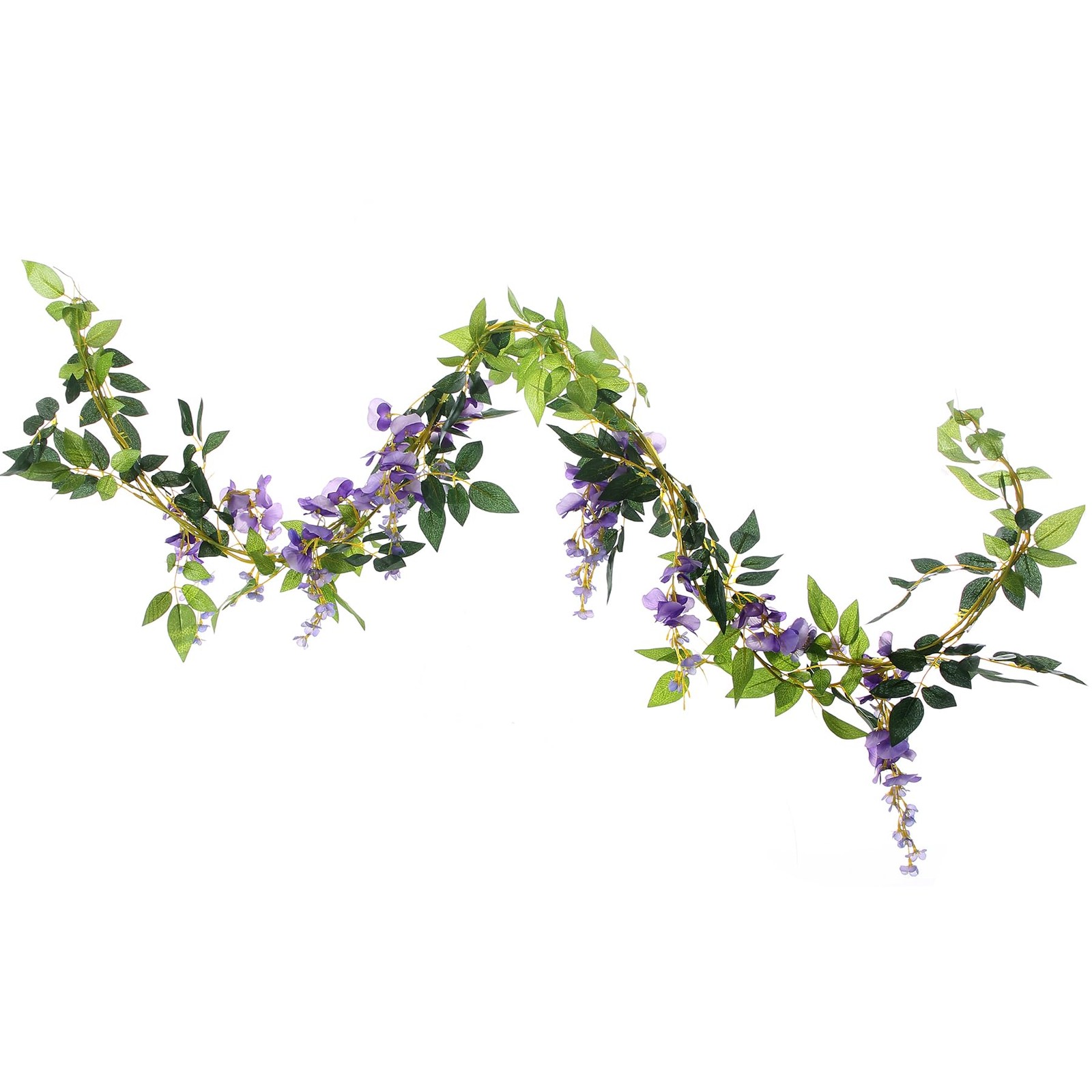 2Pcs 6.6Ft Artificial Flowers Vines Silk Wisteria Artificial Garlands Fake Ha…