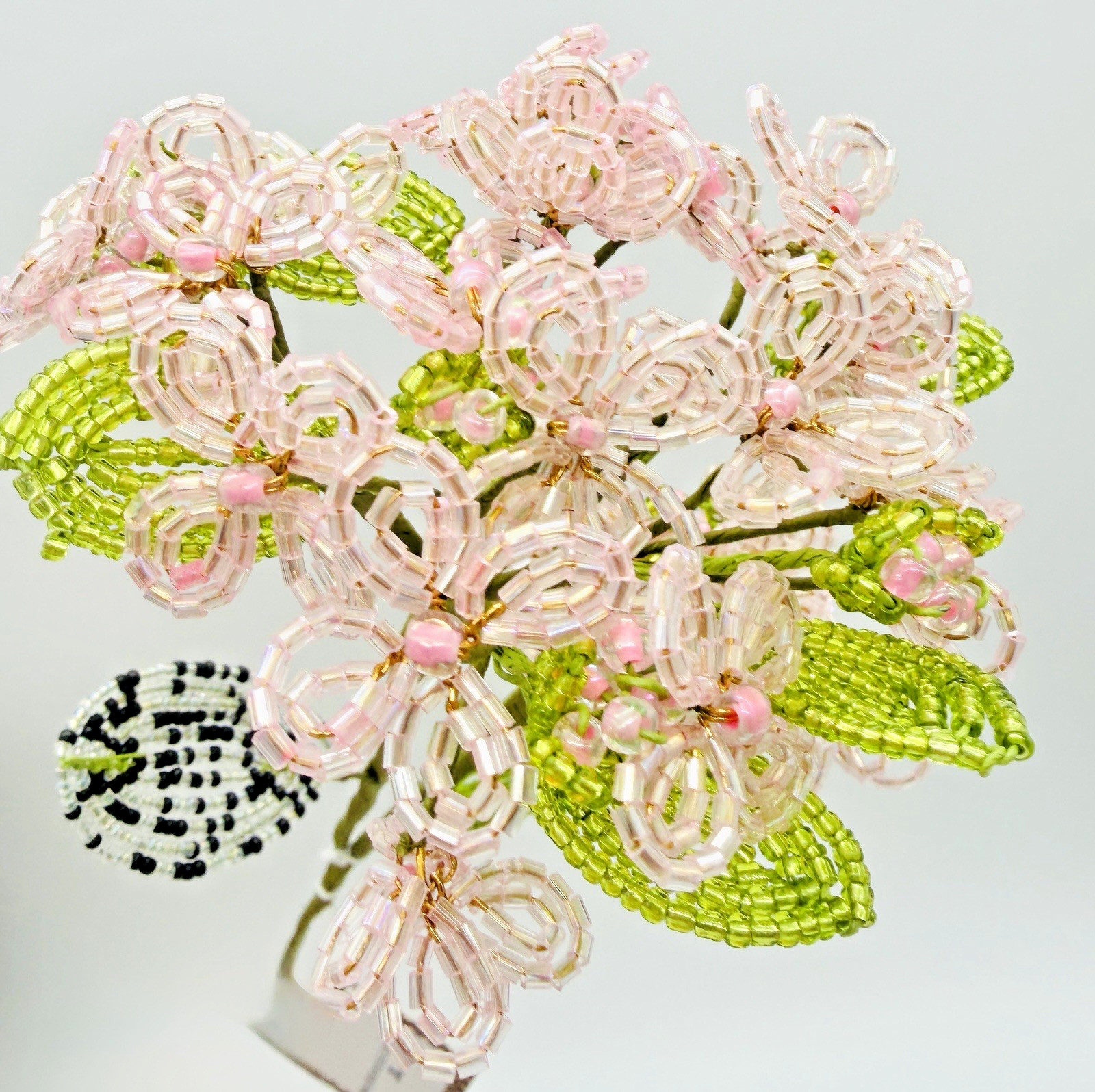 New Mackenzie Childs Pink Beaded Hydrangea Bundle 4 Stems 35518