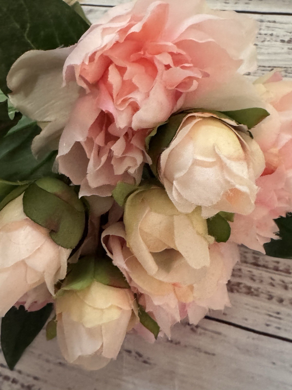 Pottery Barn Faux Pink Peony Bundle Artificial Flowers 3 Stems 16”