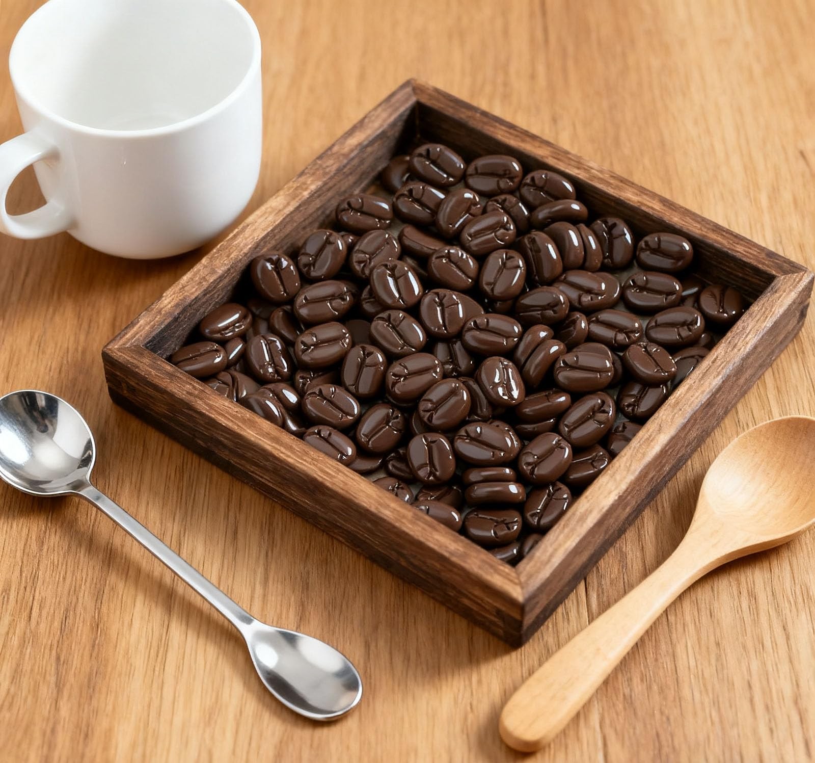 200 PCS Artificial Coffee Beans Simulation Resin Mini Faux Photography Props