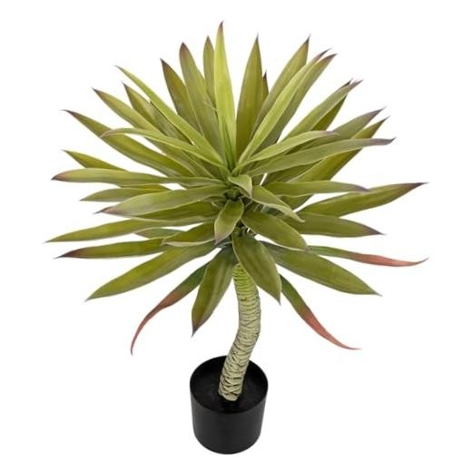 Large Fake Agave Plants 2.76ft/33in Tall Artificial Yucca Plants in Grey Green