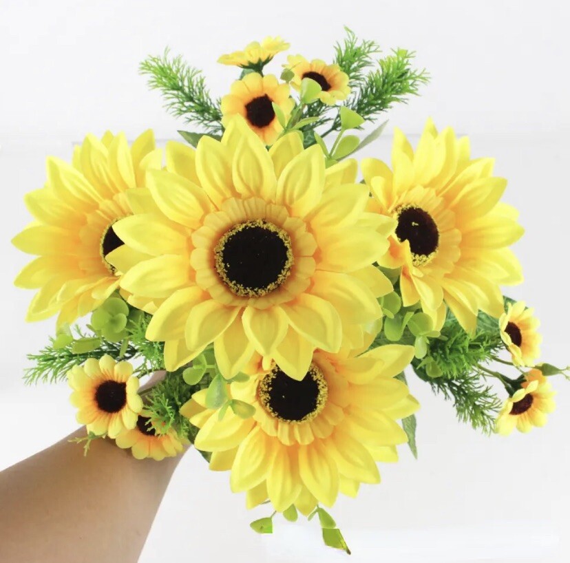 1 beautiful sunflower bouquet silk flower high quality artificial flower home
