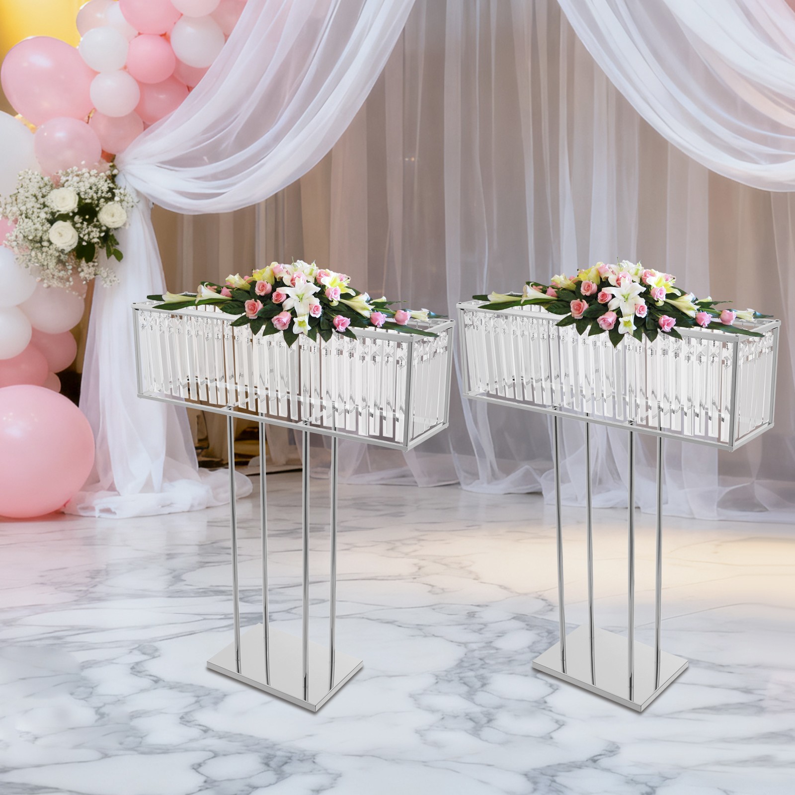 2pcs Flower Stand for Wedding Birthday Party Events 70*90cm Wedding Flower Stand