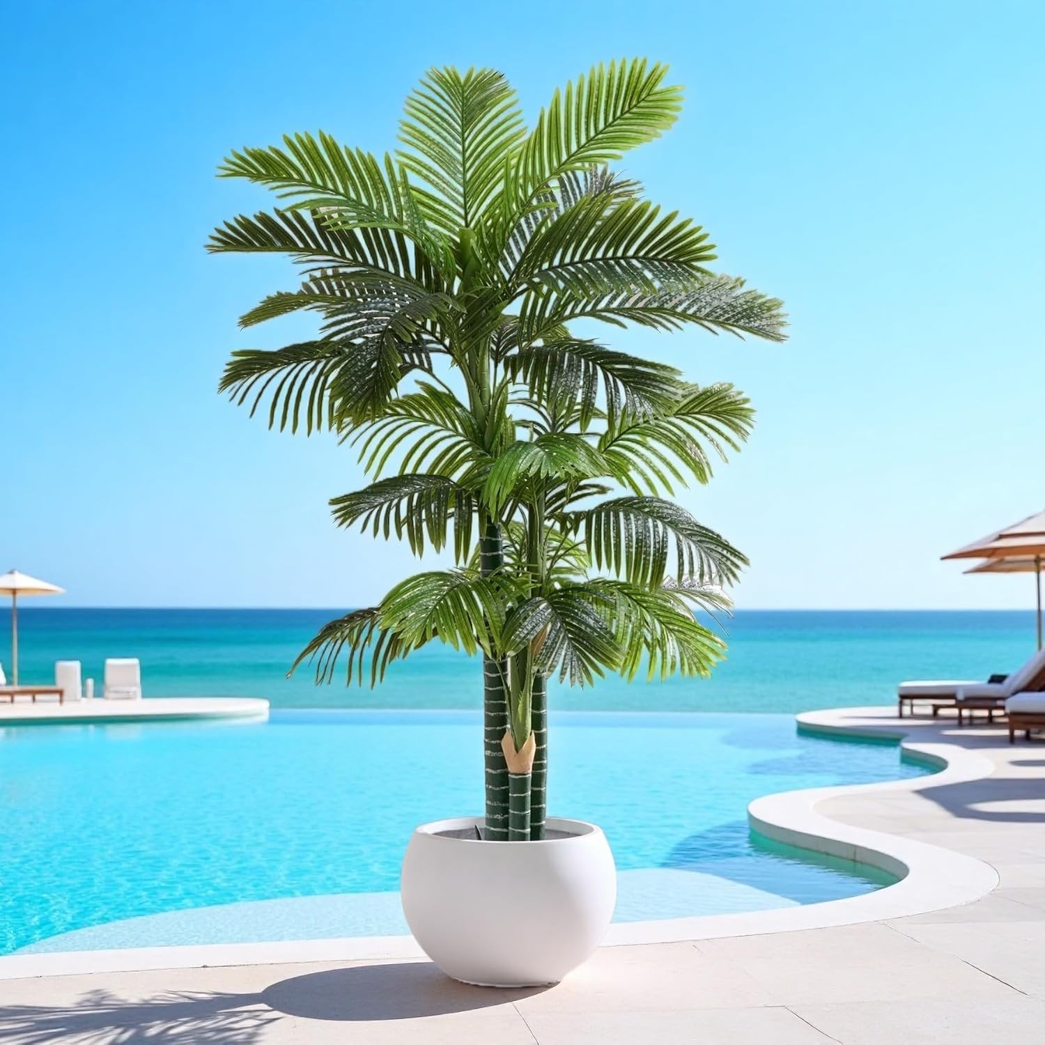 6ft Tall Golden Cane Palm Tree Artificial Faux Large Plant Decorations For Sale