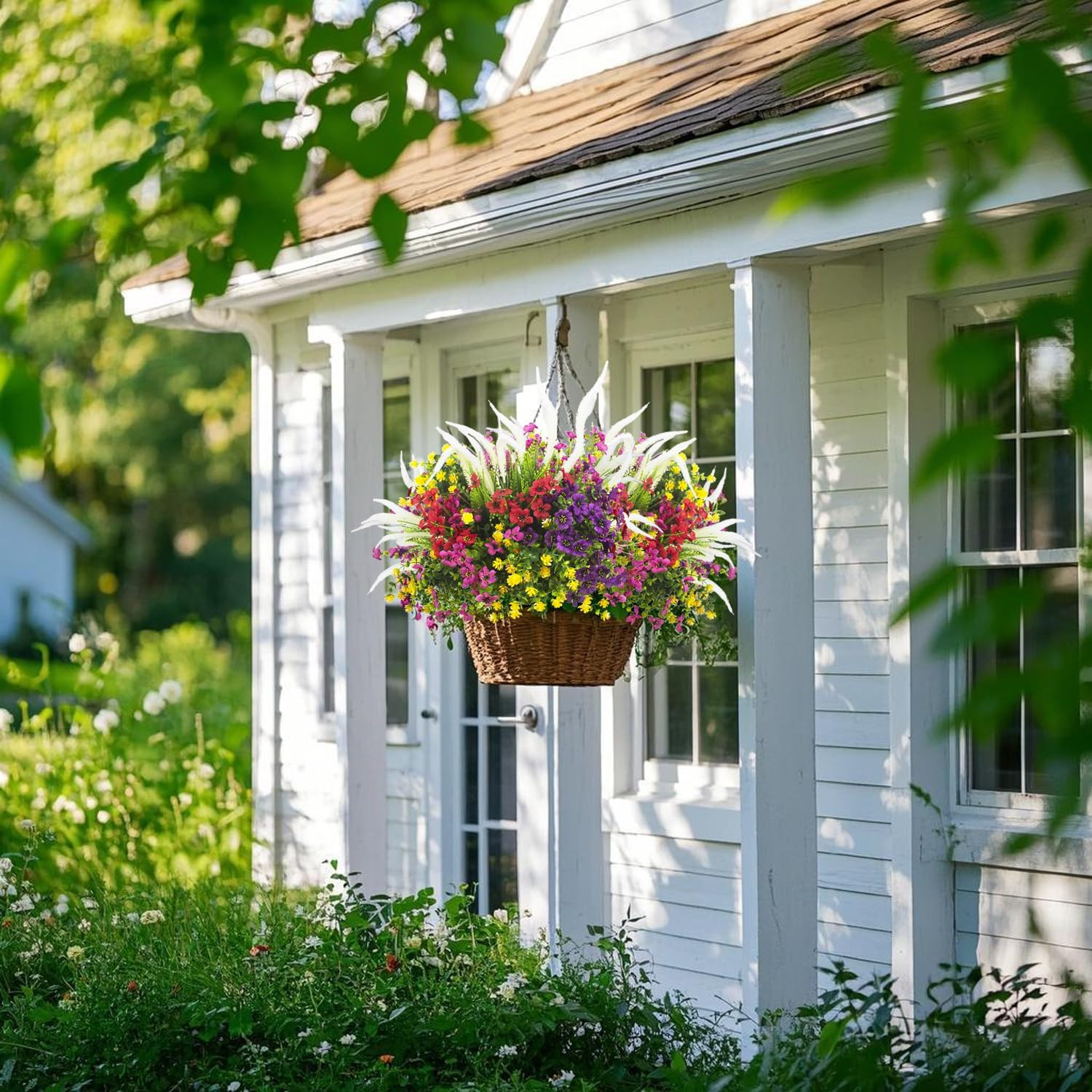 Lifelike Artificial Flowers Outdoor UV Resistant, 20-Pack Weatherproof Fade-Resi