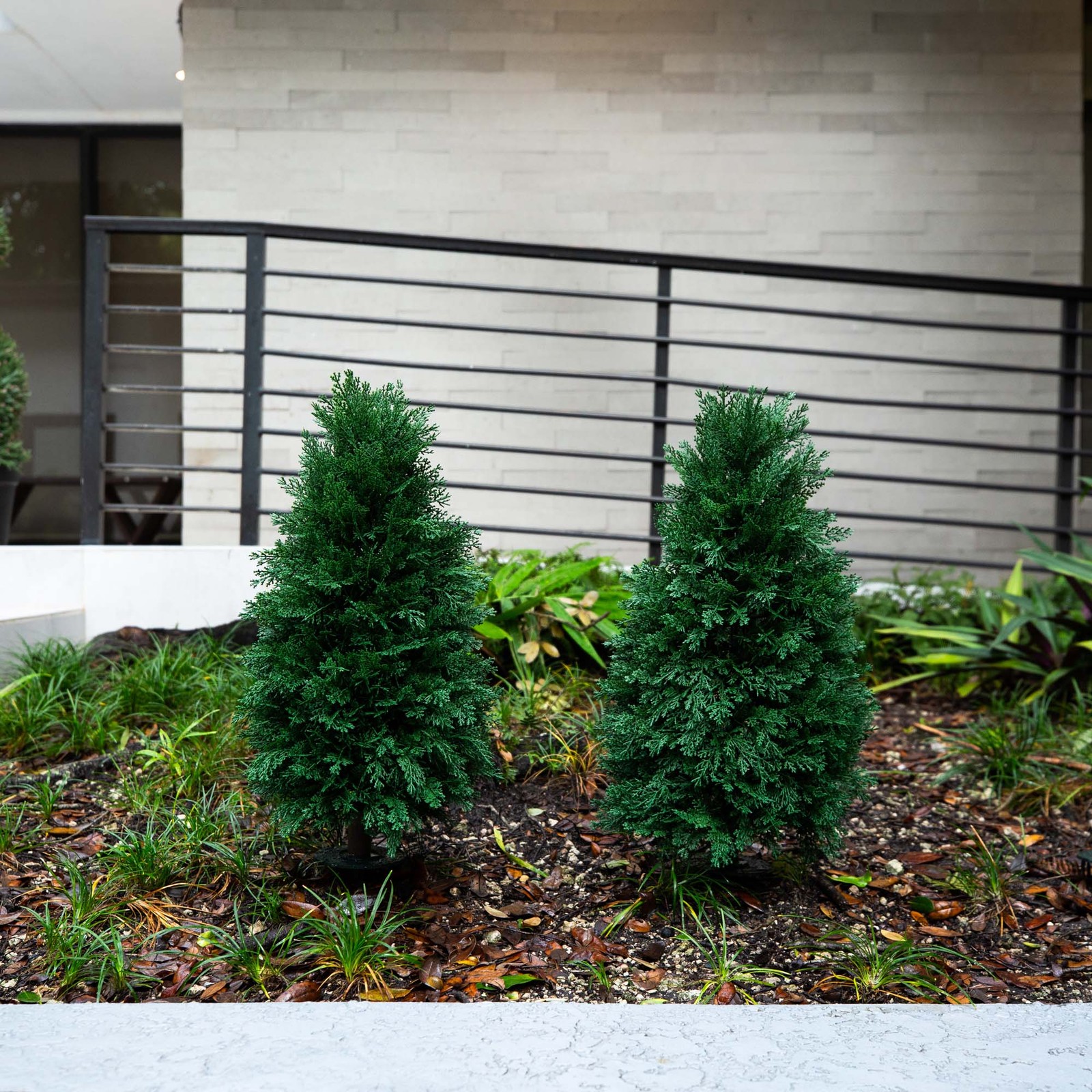 Nearly Natural 2.5ft UV Resistan Cedar Plant w/Integrated Ground Stake(Set of 2)