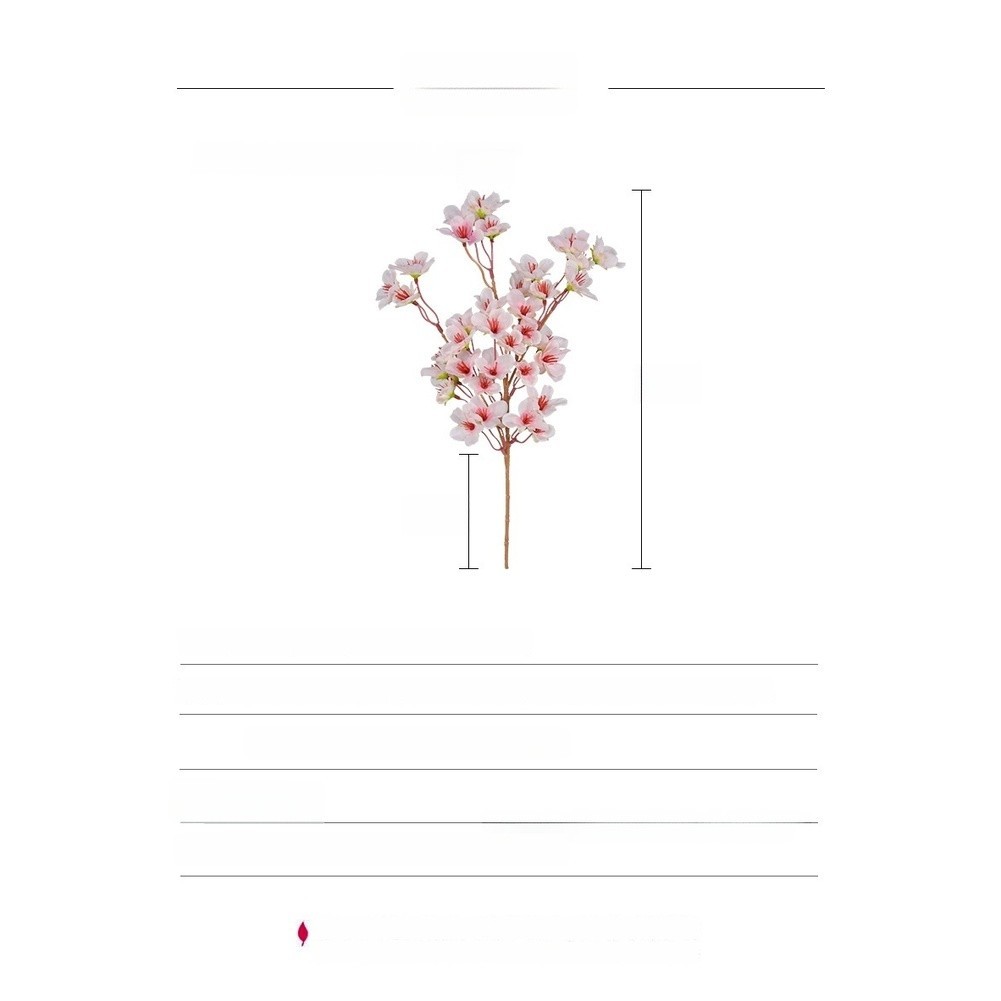40cm Silk Peach Blossom Branch with 37 Flowers for Wedding Decor Photography