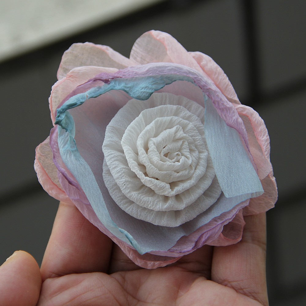 Retro Pink Fabric Rose Flower Button Embellishment Accessories Vintage Wholesale