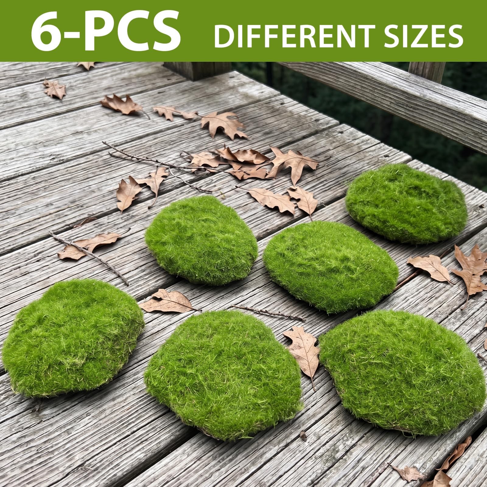 6 PCS Artificial Moss Blocks Decorative Stones For Garden Tank Decoration
