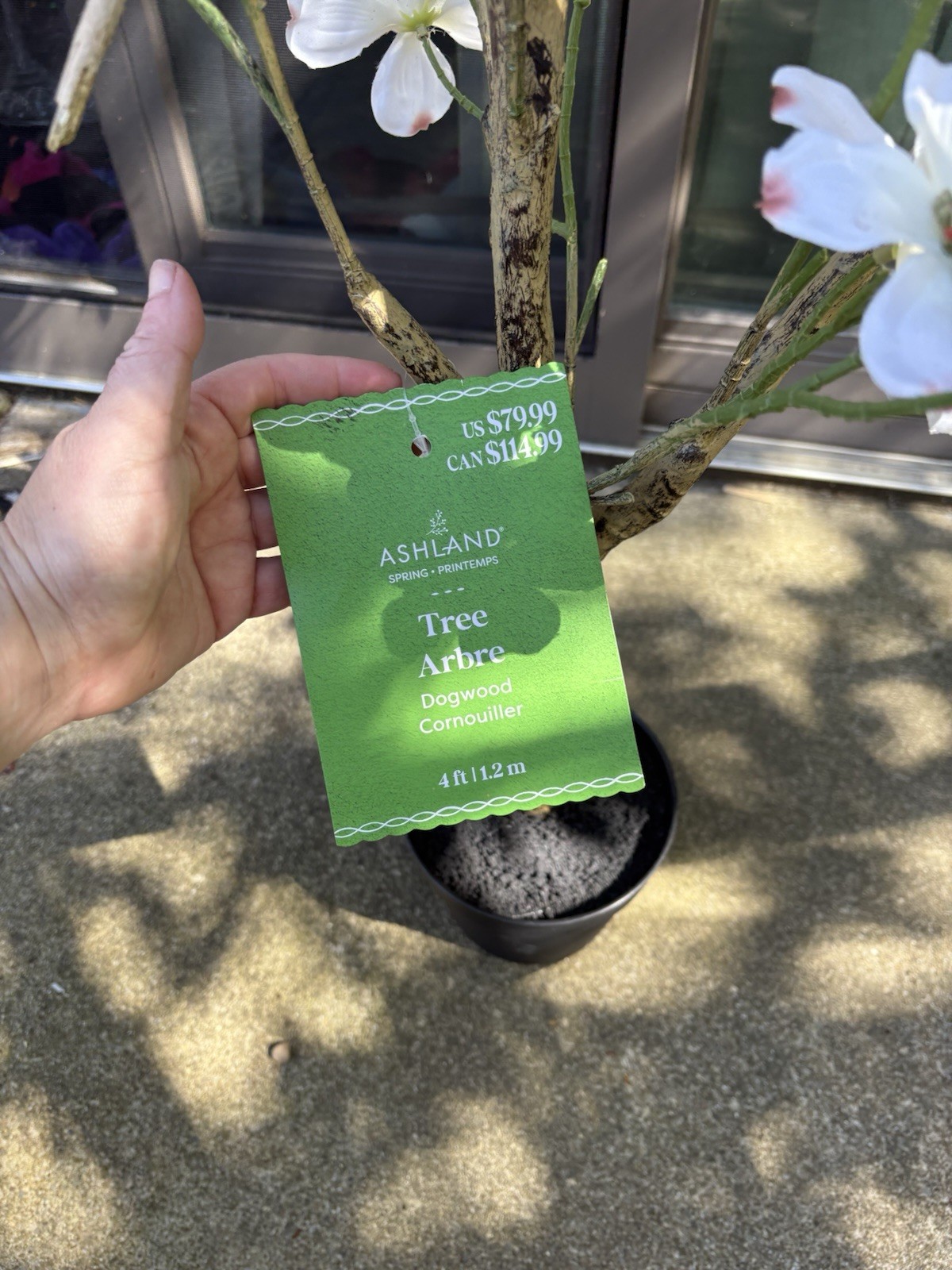 Ashland Artificial 4 Ft. Dogwood Silk Tree Potted