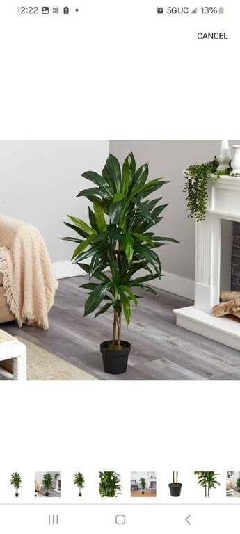 Natural 48″ Dracaena Silk Plant (Real Touch) Green
