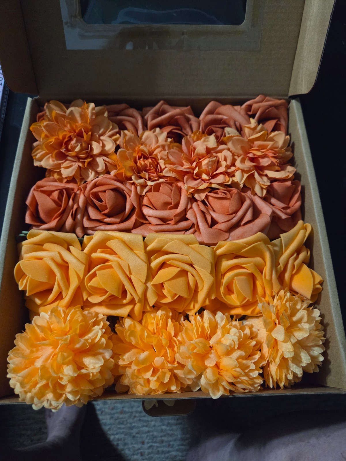 Rongflower Fall Orange Artificial 23 piece flowers