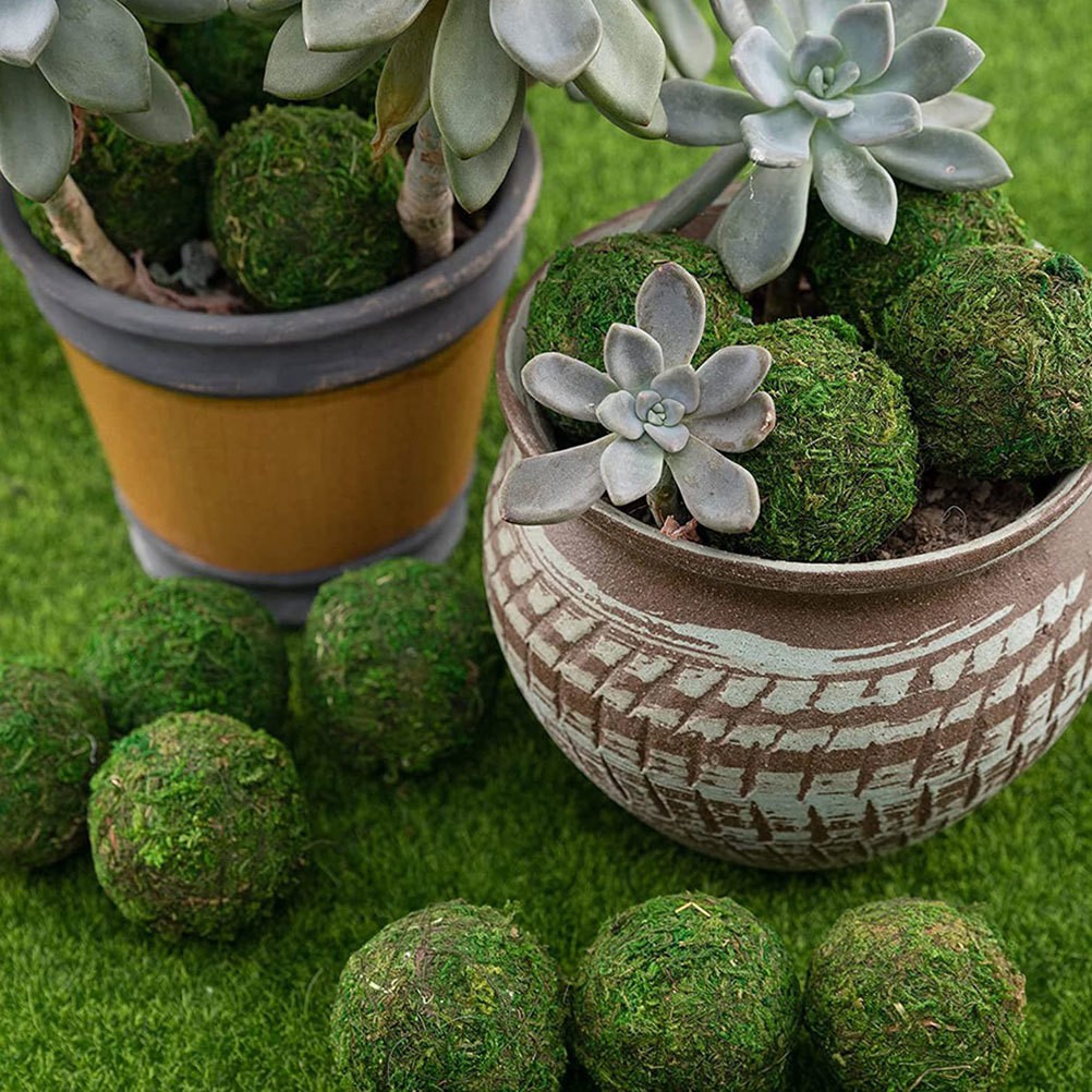 2 Pcs Vase Bowl Filler Faux Container Fillers Green Decorative Balls Grass