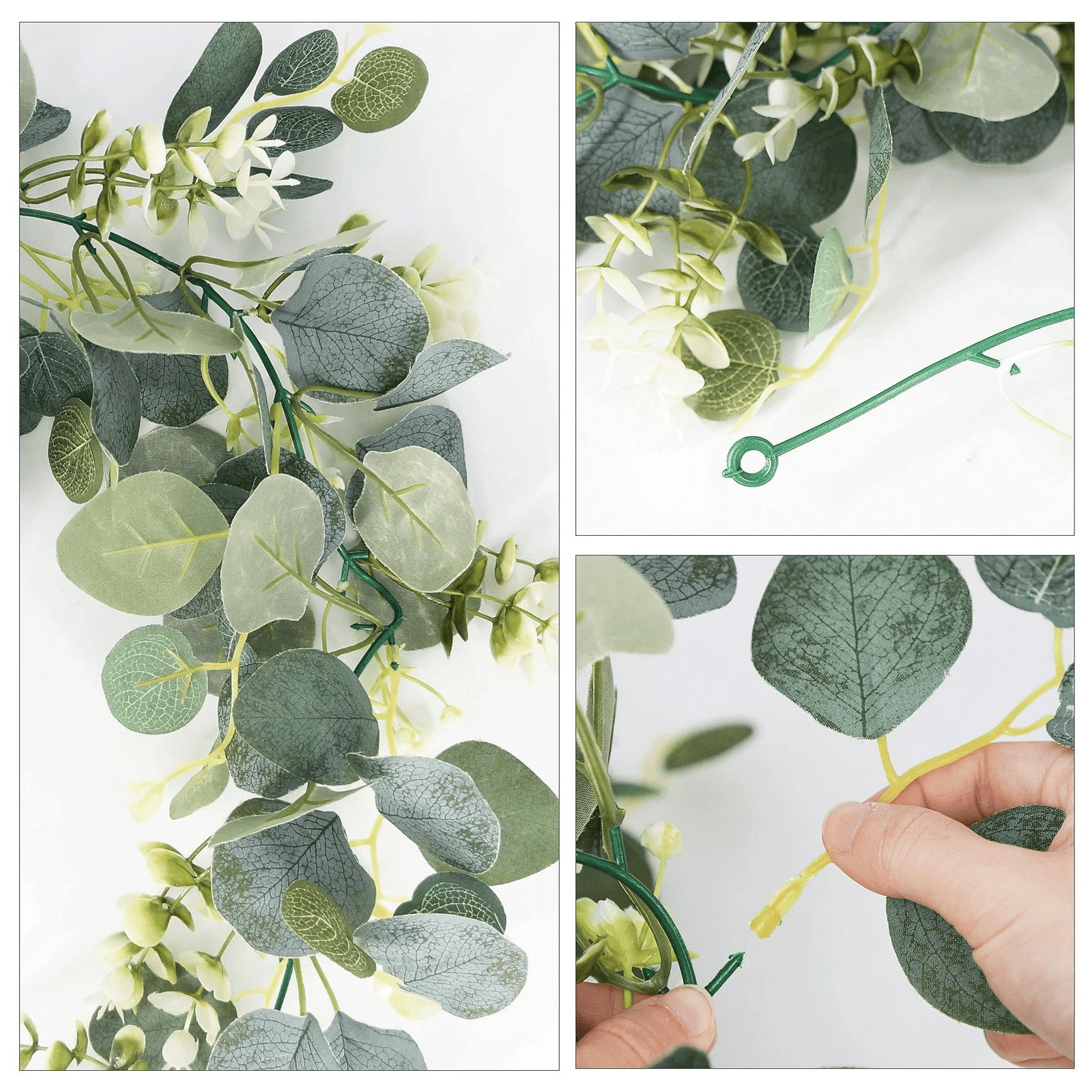 Artificial Eucalyptus Garland – Fake Greenery Vines with Realistic Leaves