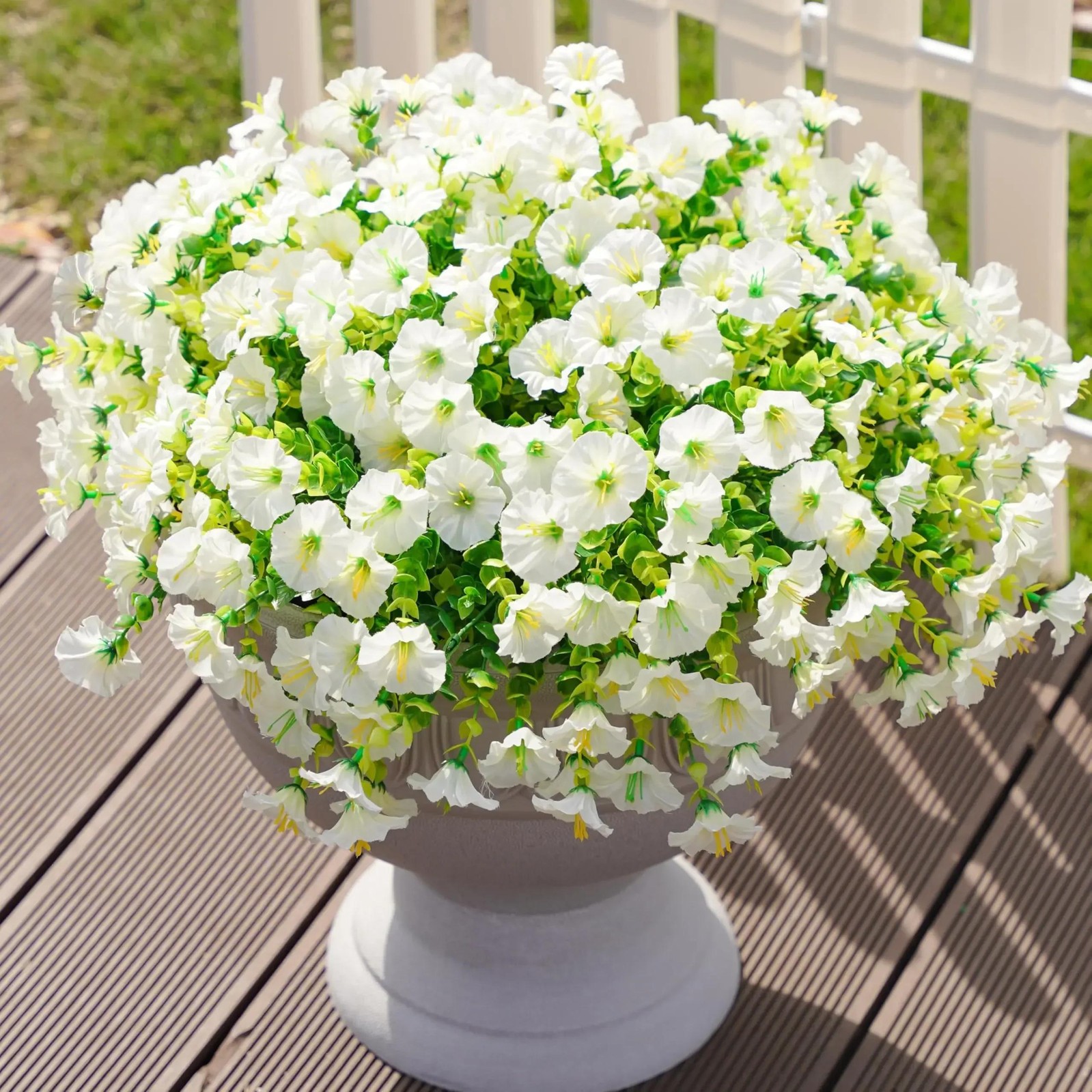 4 Bundles Artificial Morning Glory & Eucalyptus UV Resistant Outdoor Set