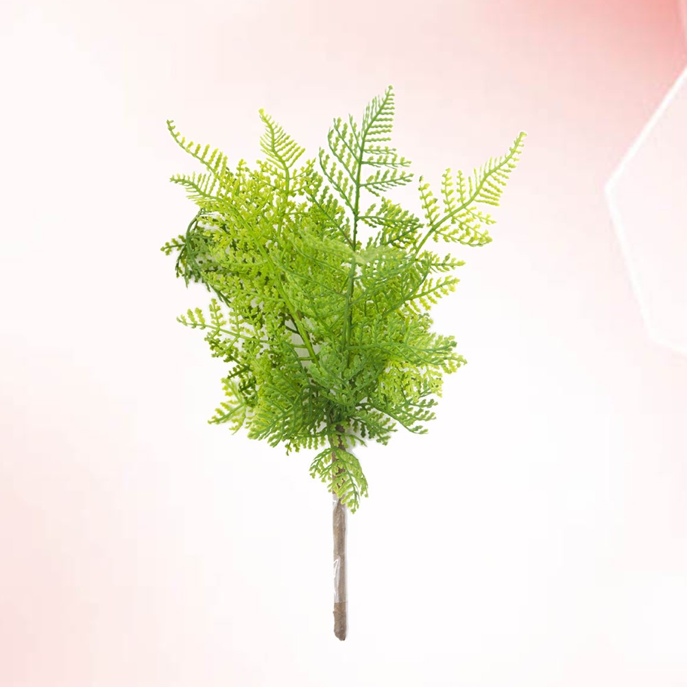2Pcs Fake Fern Plant Light Green for Rustic Event Decor Tabletop Wall Display