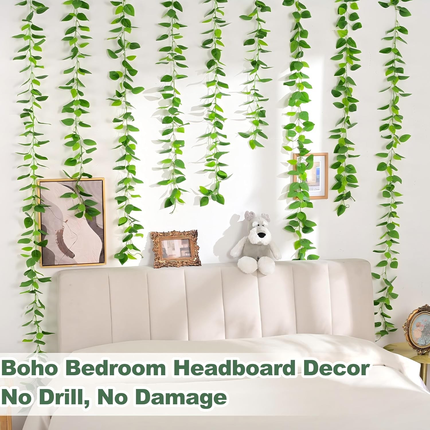 2Pcs Fake Vines Artificial Ivy Garland with Faux Pothos Leaves | Fake Plants