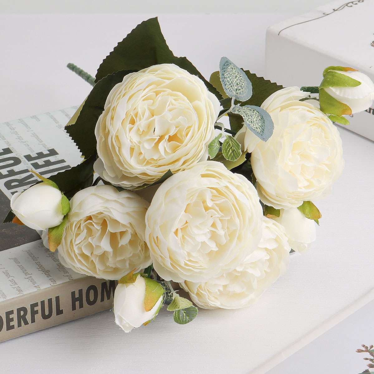 9 Heads Silk Rose Flowers Fake Bouquet Wedding Home Party XMAS Outdoor Decor