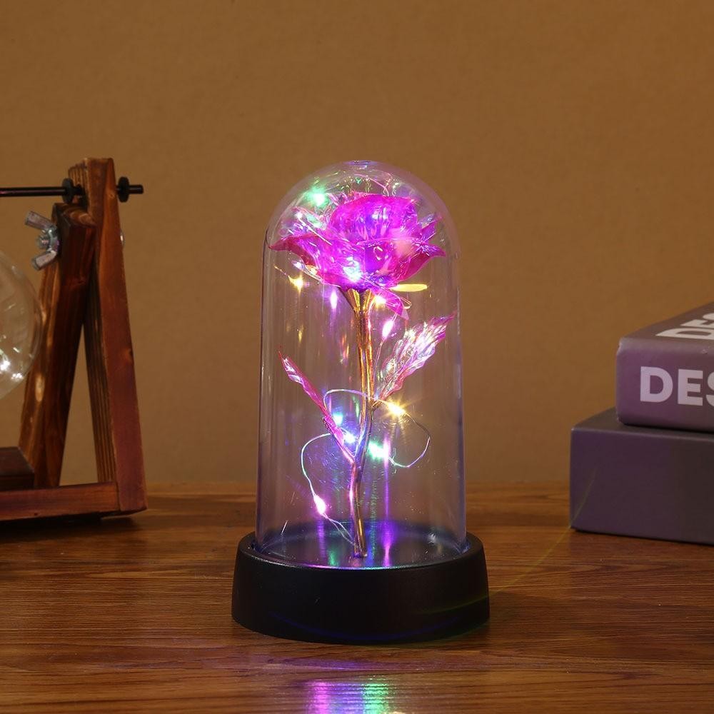 1pc Hot LED Enchanted Galaxy Rose Eternal Beauty Rose with Fairy Lights in Dome