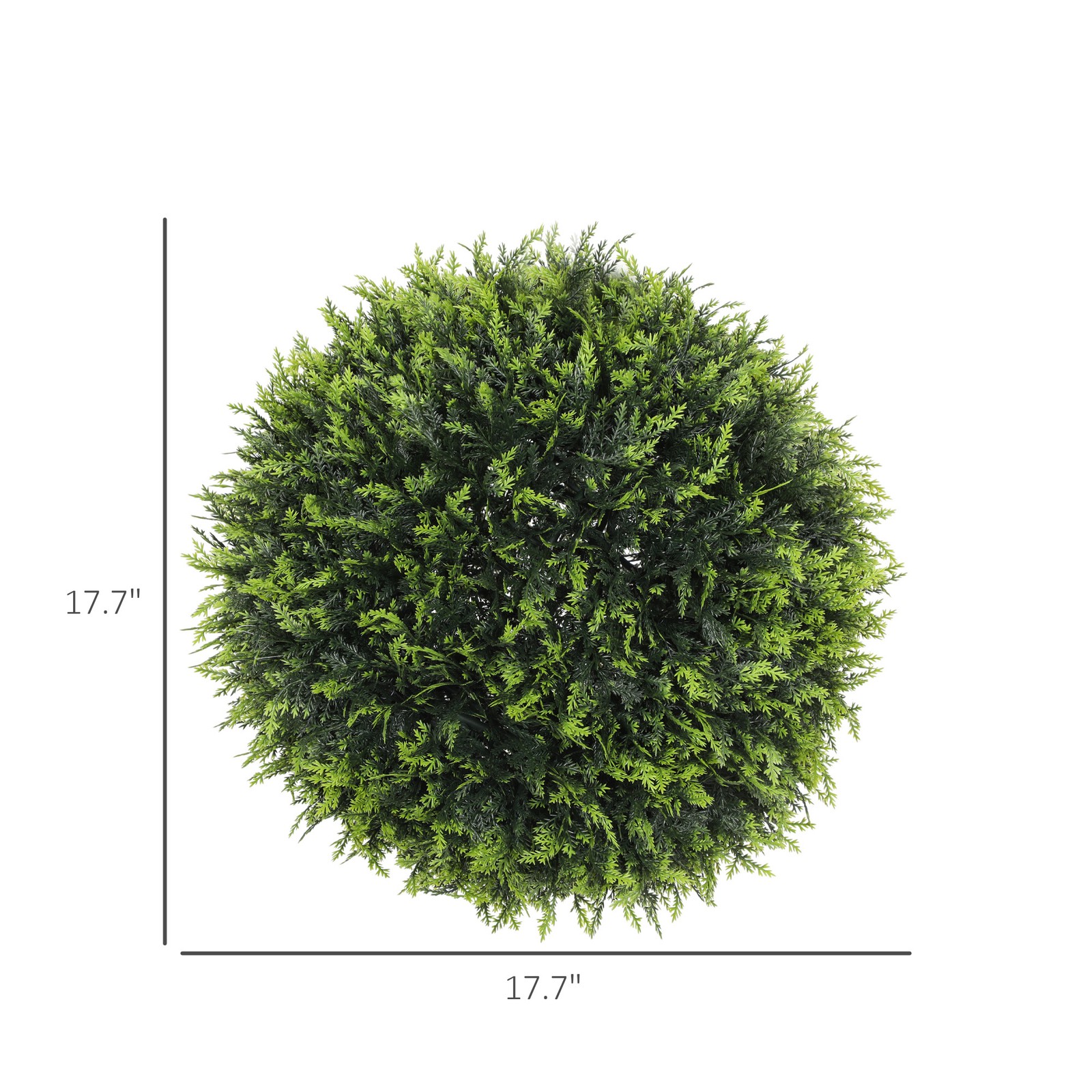 HOMCOM Set of 2 Artificial Plant Topiary Balls, 17.7 Inch