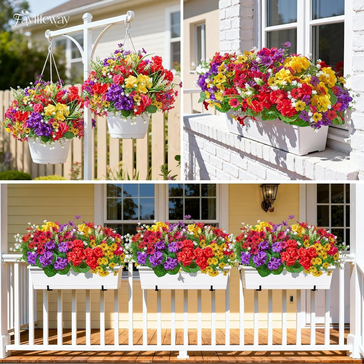 Stunning 16 Bundle Silk Flowers: Adjustable and Weatherproof for Outdoors