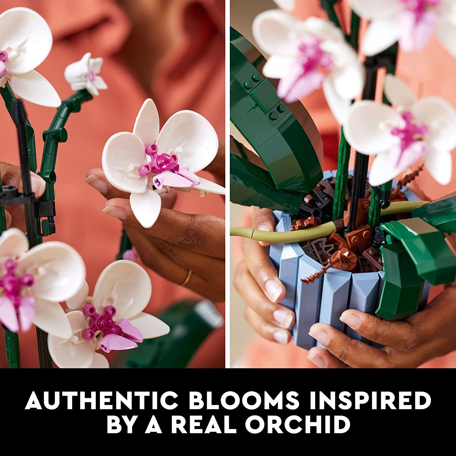 Botanicals Orchid – Artificial, Fake Indoor Flowers Building Set for Home