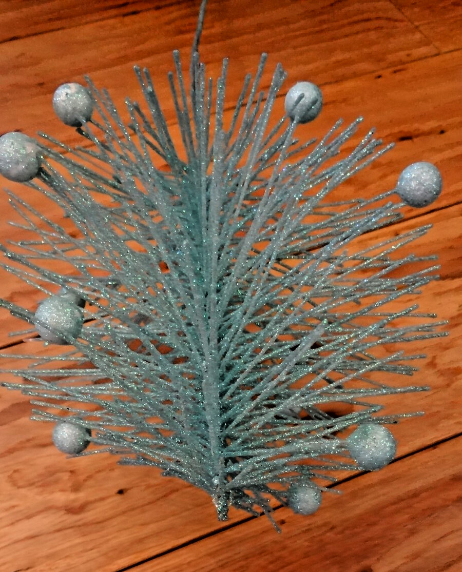 Set of 5 Pastel Bristle Brush Floral Picks 19” Iridescent Glitter Spring Decor
