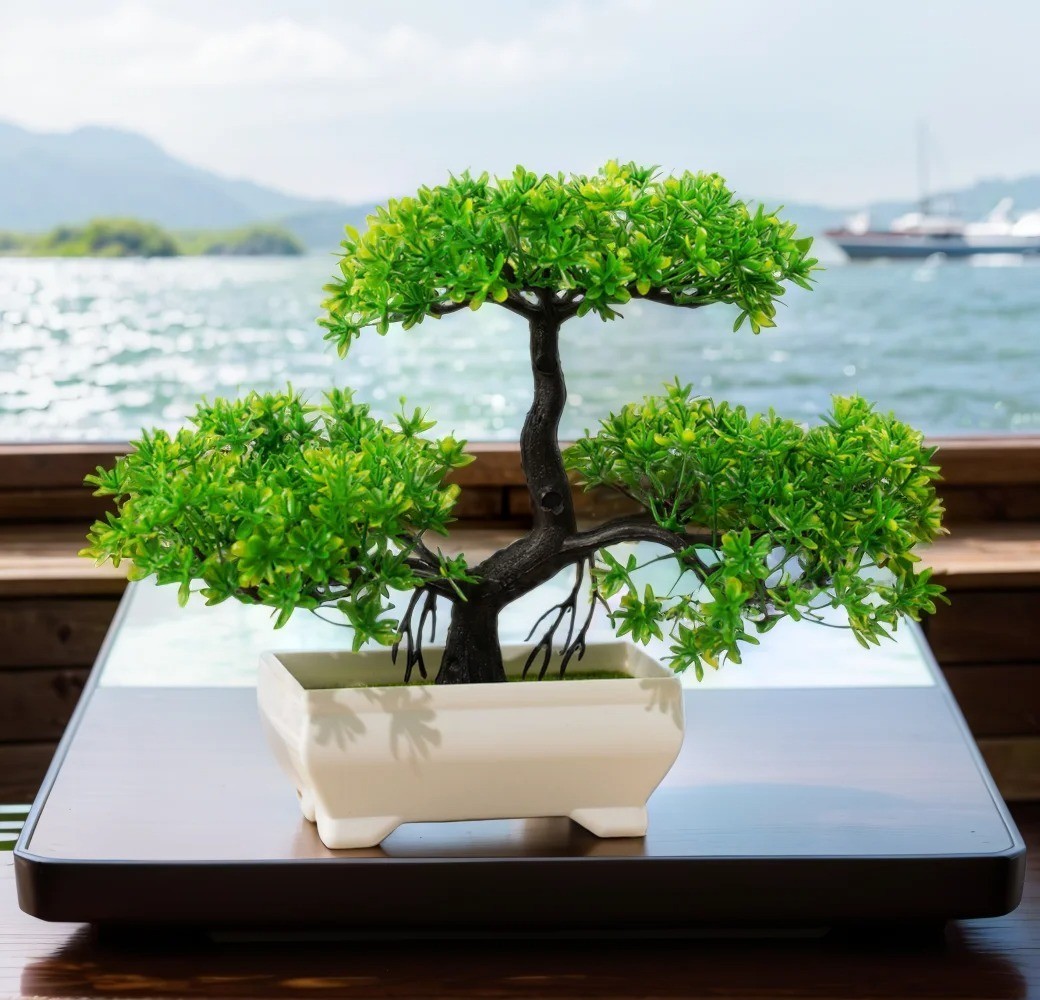 Bonsai Artificial Fake Tree In Pot Plants Home Office Pine Tree Garden