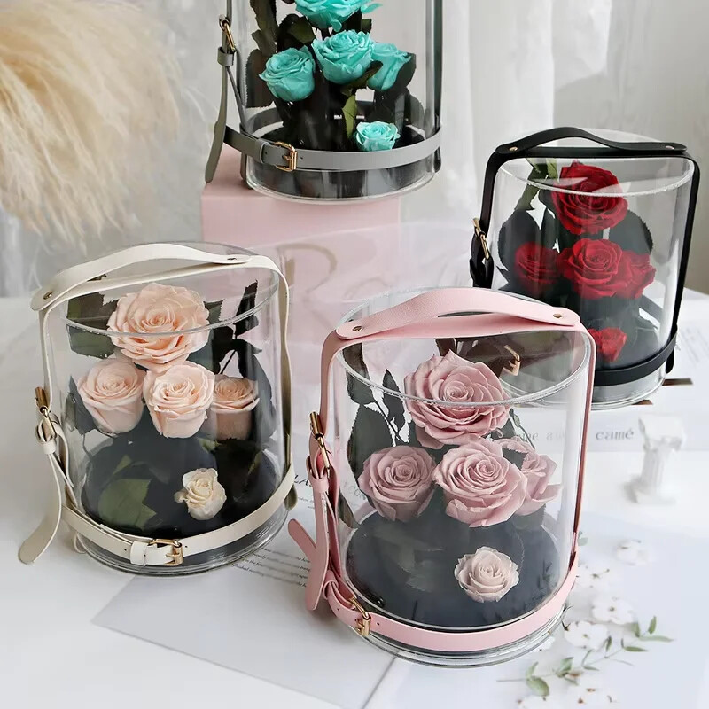 Eternal Red Rose in Secret Garden Acrylic Box – Preserved Flower Gift