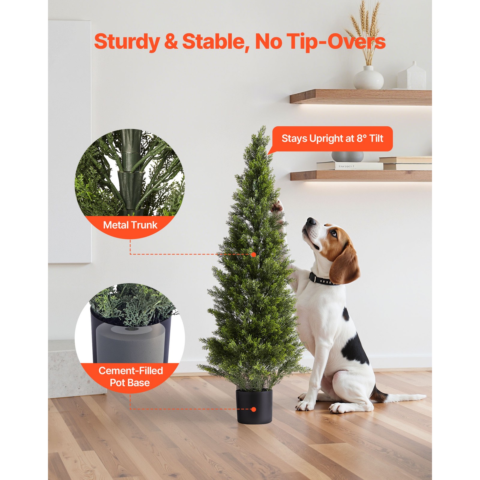 Uimoso 48-Inch Artificial Cedar Tree for Outdoor and Indoor Decoration