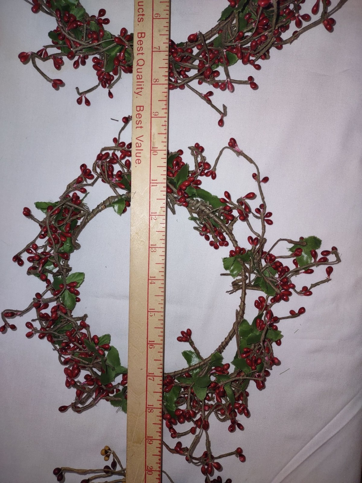 Berry Candle Rings / Wreath (lot of 3) 6″ 4″ Inner Dia – Red (Burgundy & Old Gol