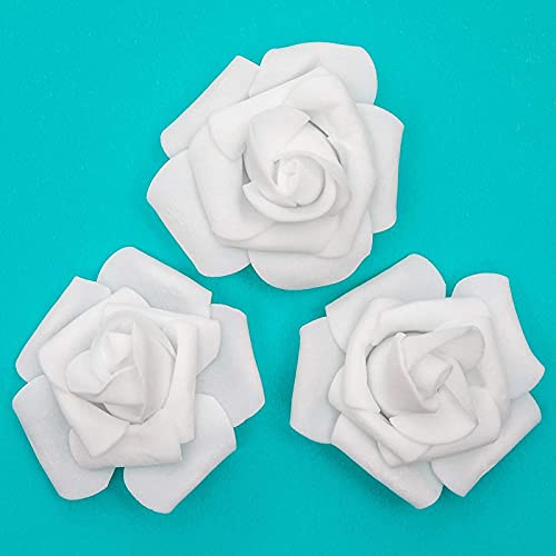 Rose Flower Heads, Artificial Flowers (2 in, Snow 200-Pack) White