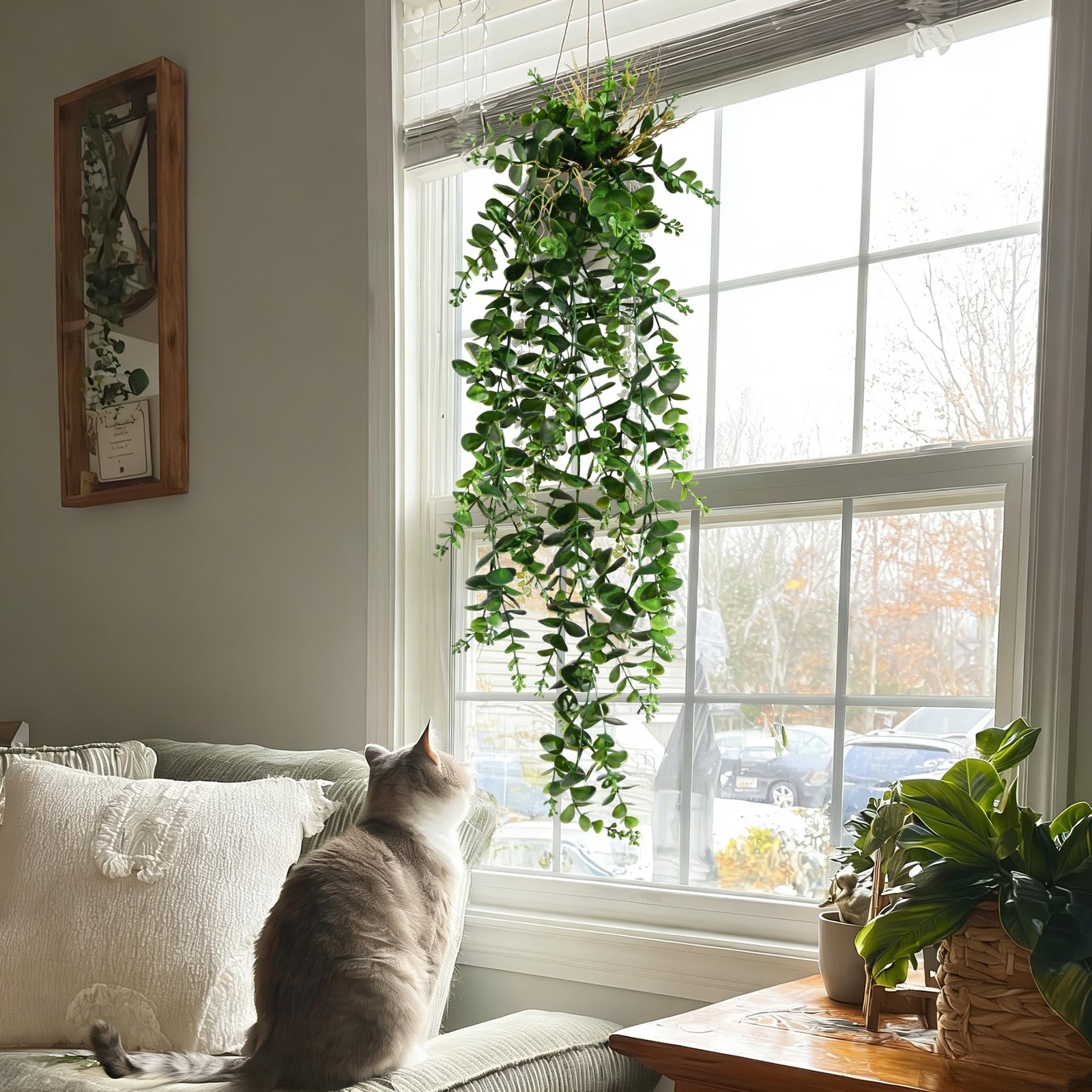 2 Pcs Faux Eucalyptus Vine Ivy Vine Artificial Hanging Plant Faux Plant Fake …