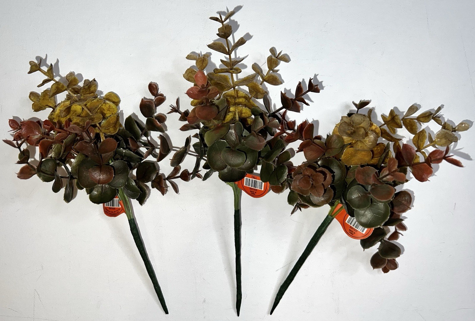 Artificial Eucalyptis Leaves Branches 3 Pc Fall Autumn Decor Thanksgiving NWT
